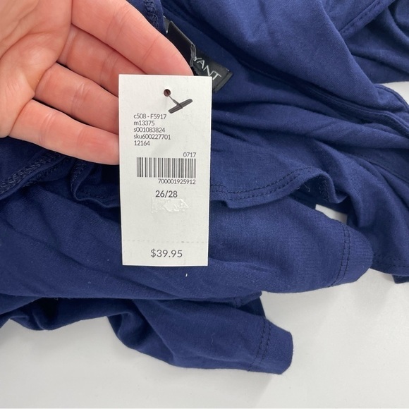 NWT Lane Bryant size 26/28 navy sleeveless v-neck tunic Jersey with ruffles - Picture 9 of 9